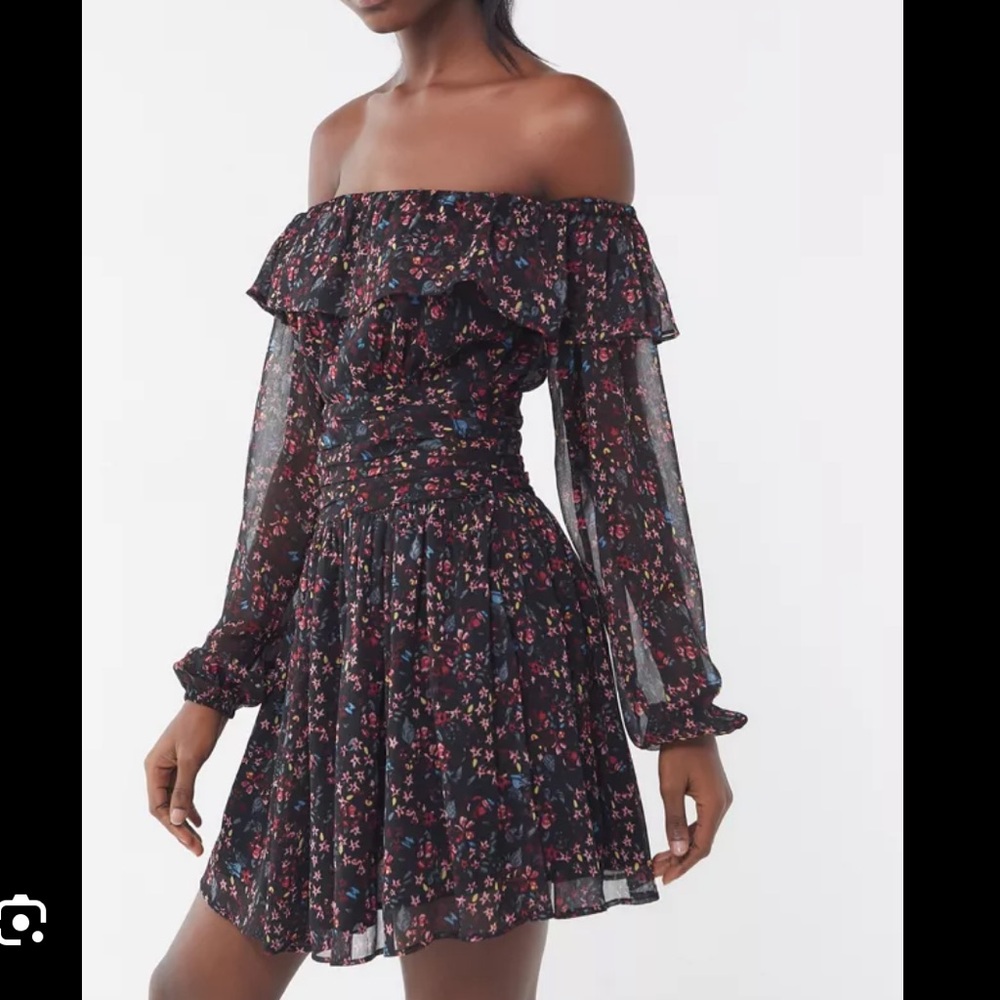 NWT urban outfitters black floral dress size 8